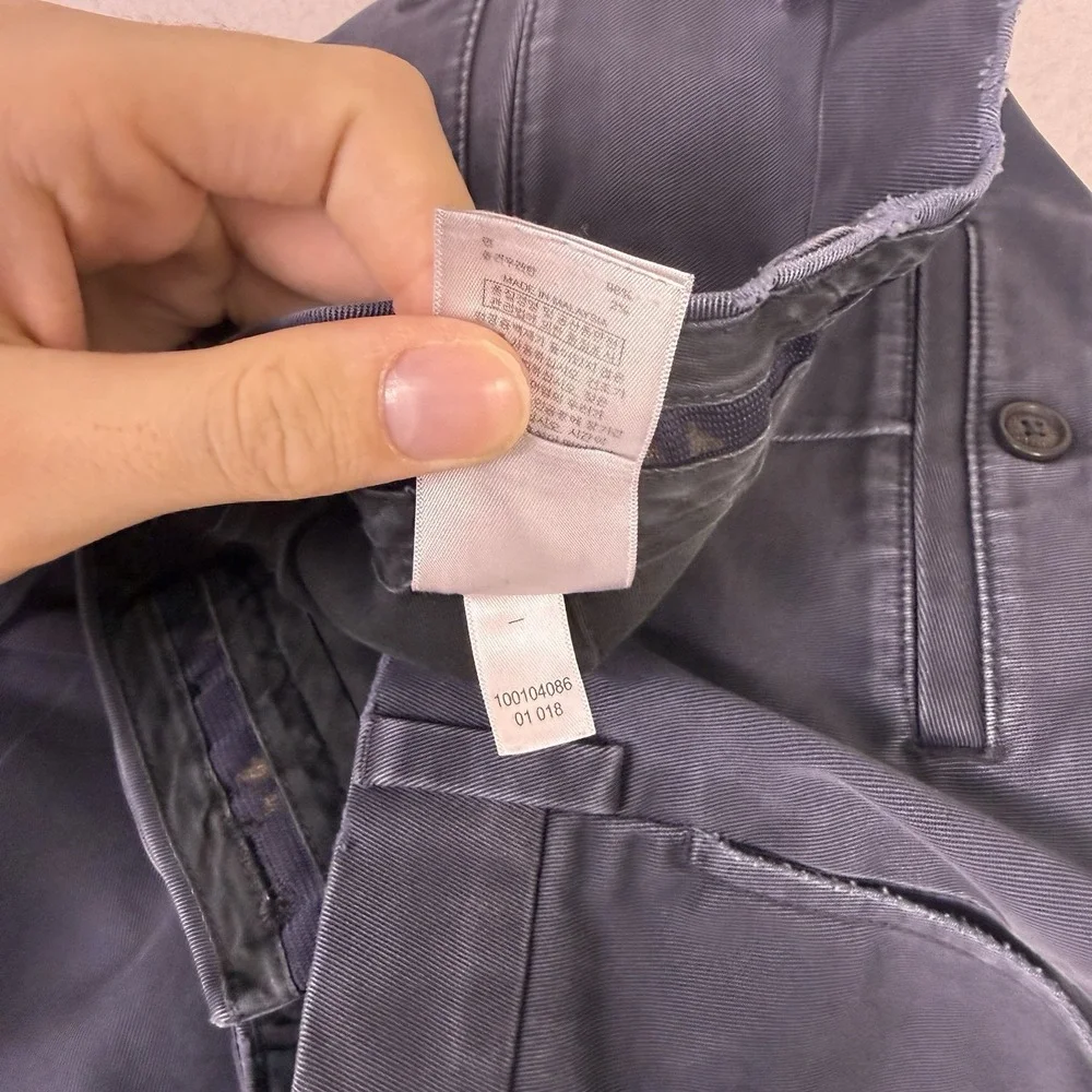 Brooks Brothers Advantage Chino‎ Clark 35x32 Navy Blue Distressed Frayed
